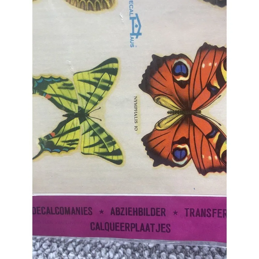 Butterfly Decals Transfers Bathroom Walls Decorations Bedroom VTG HTF‎ Belgium